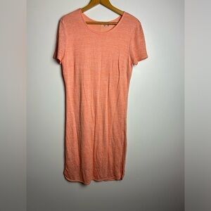 Three dots thermal short Short Sleeve Mid Dress Size M Orange classic old money